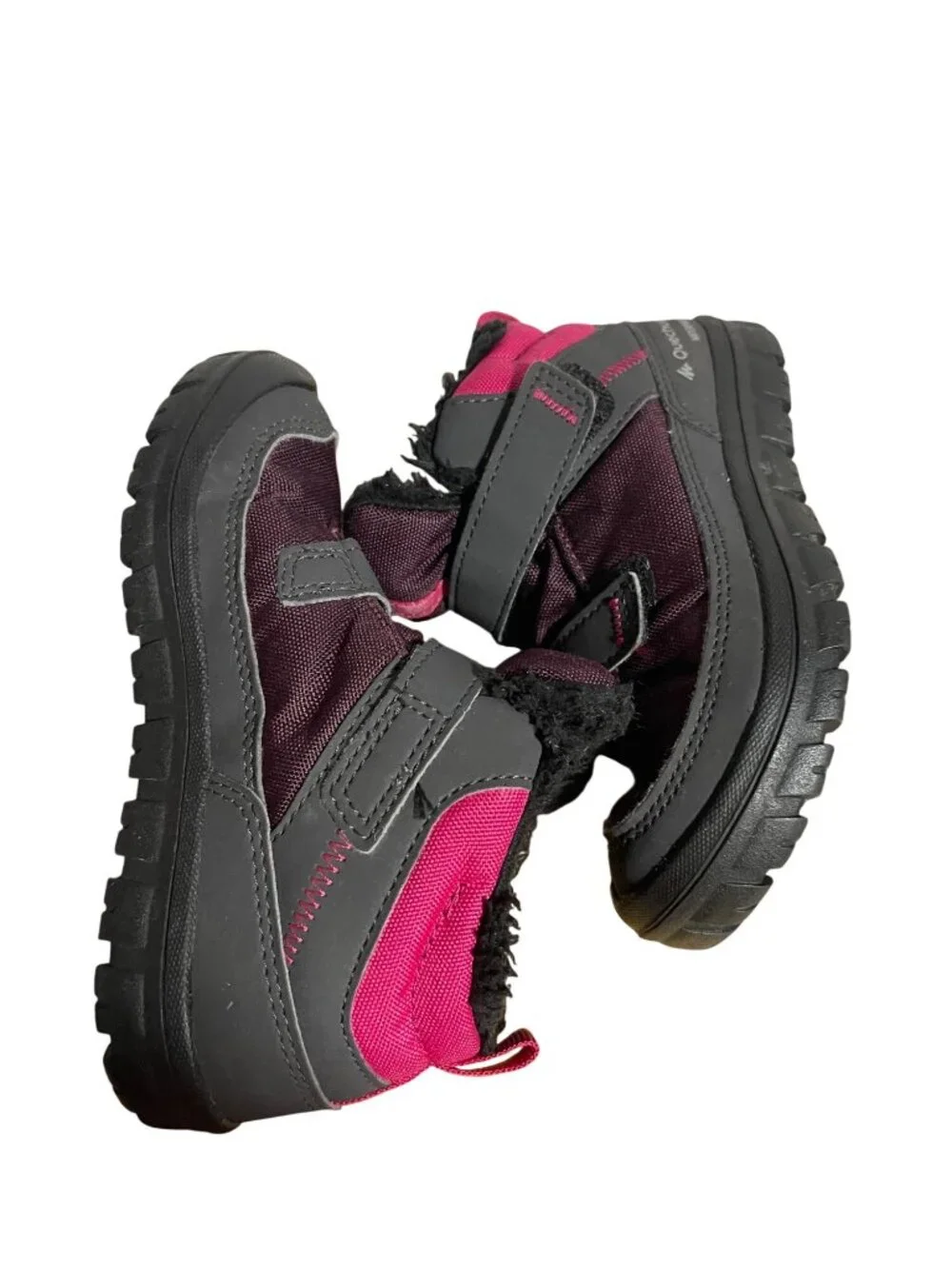 Quechua SH100 Junior Waterproof Warm Winter Boots Size 10.5C Pink & Gray